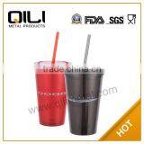 2014 New Products Clear Double Wall Plastic Cup With Lid