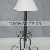 Black powder coating Iron Table Lamp with white shade