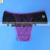 OEM Undergarment Supply Purple Eyelash Lace Fabric Tanga thumbnail-4