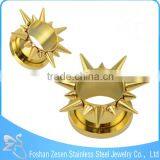 TP011244 New Season Stainless Steel Gold Plating Ear Flesh Tunnel Spikes Body Jewelry thumbnail-1