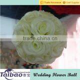 8" Diameter Middle Size Event Decoration White Wedding Flower Balls thumbnail-1