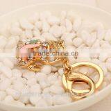 New Fashion Cat Eye Stone Frog Keychain Crystal Purse Bag Key Chain Ring Key Gift thumbnail-4