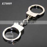 Mini Handcuff Shaped Promotional Zinc Alloy Silver Metal Handcuffs Key Chain thumbnail-3