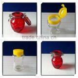 240ml 100ml Glass Spice Jar With Plastic Lid Metal Clip