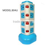 wholesale 4 layer electrical power plug socket/ vertical tower extension socket outlet with usb                        
                                                Quality Choice