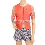 2015 Own Design 100% Polyester Applique Sleeve Lady Blouse thumbnail-5