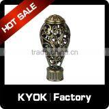 KYOK Modern Swivel Curtain Rod Finials, Drapery Rod Finial, Chrome Plated Curtain Rod Finial thumbnail-2