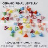 Ceramics Pearl 11*6mm Triangular Pyramid Flat Back Ceramic Rhinestone Factory Direct on Sales thumbnail-3