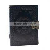 Celtic Embossed Rare Black Color Leather Journal With Metal Lock thumbnail-1
