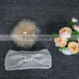 Colourful Genuine Big Raccoon Fur Pompom Women Makeup Headband thumbnail-6
