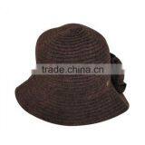 China OEM Custom Brown Bucket Hat 100% Plain Wool Wide Brim Bucket Hat thumbnail-3