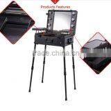 Wholesale Premium Professional Aluminum Beauty Kit Case Trolley Rolling Makeup Case thumbnail-4