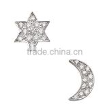 Christmas Hot Sale Silver Moon And Star Stud Earring