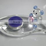 small bear with crystal candle holder
