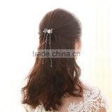 Attractive Peacock Crystal Tassels Hair Clip Women Head Jewelry Headwear Hairpins Clips For Hair Accessories