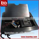 Floor/Table Mount Flip Up Power Socket Box/Cable Cubby With Connection Cable Plugs thumbnail-1