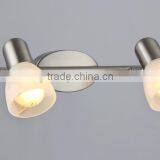 2015 Hot Sales Traditional Spot Light With Amber Glass /cloud White Glass and Satin Nickel 2 Lights thumbnail-1