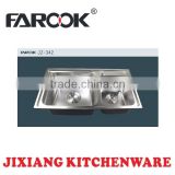 Chinese factory supply JZ-342 82*46cm extra deep double bowl stainless steel kitchen sink