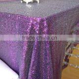 New Cheap Hot Sale Fancy 100% Polyester Embroidery Metallic Sequence Wedding Silver Sequin Table Cloth thumbnail-5