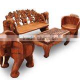Southeast Asia Style Wood Carved Sofa Chair, Exquisite Handcarving Living Elephant Leisure Chair (BF01-X1174) thumbnail-2