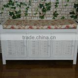 new design wooden shoe cabinet design with a chair to sit on