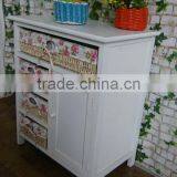 Country Style Modern Design Tall White Wooden Cabinet With 4drawer and One Door thumbnail-4
