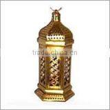 Golden Moroccon Metal Lantern thumbnail-1