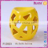 Ceramic Craft Hollow Out Desgin Yellow Incense Burner thumbnail-1