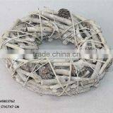 Twig Christmas Wreath With Snow thumbnail-1