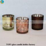Christmas Decoration Customized Cheap Glass Candle Holders