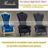 YM01Throne Chair - Queen Chair Upholstered in Luxurious Tufted Purple Velvet thumbnail-2