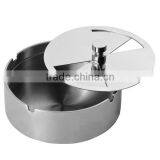 Newness Stainless Steel Tabletop Unbreakable Ashtray With Detachable Rotating Lid thumbnail-3