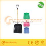 plastic snow shovel with wooden handle from manufacture for kids gift