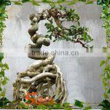 Mini Artificial Plastic Banyan Tree 7ft Fake Curved Trunk for Home Decoration thumbnail-4