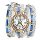 Wholesale Crystal Around Leather Strap Ladies Bracelet Watch Ladies Bracelet Wrist Watch