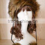 Winter Imitation Rabbit Fur Prevent the Wind and Snow Flat-top Cap Russia Faux Fur Hat thumbnail-5