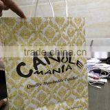 White Kraft Paper Bags Printed With Logo With Twisted Paper Handles thumbnail-2