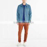 Blue Washed Custom Denim Jacket Men Old Style With Buttons thumbnail-4