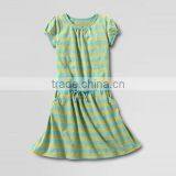 GIRLS DROP WAIST TIE FRONT DRESS IN YARN DYED STRIPES