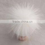 Myfur Kids Hat Pure White Genuine Fur Pom Pom Crochet Winter Knitting Hat thumbnail-3