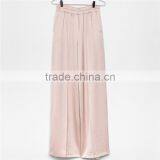Casual Loose Wide Leg Tall Sateen Pink Slacks Pink Dress Pants Womens thumbnail-5