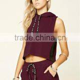Fashion Sleeveless Tops Outwear Sweatshirt Women Slim Fit Hoodie thumbnail-3