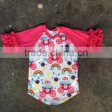 One-piece Baby Reglan t Shirt Wholesale Bulk Clothing Cotton/spandx Mixed Ruffle Clothes Kids Shirt thumbnail-4