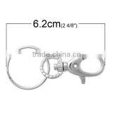 High Quality Silver Tone Metal Key Ring Lobster Swivel Clasp thumbnail-2