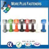 Made In Taiwan Stainless Steel Xylan Coated Colored Stud Bolts With Hexagon Nuts thumbnail-3