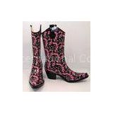 High Heel Rubber Boot With Shining Style