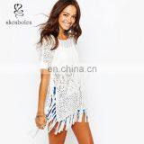 2015 Hot Sale Knitted Fringe Women Kimono Blouse From Chinese Clothing Manufacturers thumbnail-1