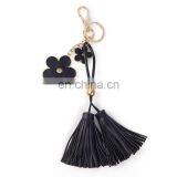 Creative Pendant Five Petal Flower PU Leather Fringed Keychain Bag Pendant Ornaments thumbnail-4