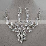 Luxurious Leaf Crystal Bridal Wedding Necklace+earrings+tiara Jewelry Sets Jewelry Wholesale China thumbnail-1