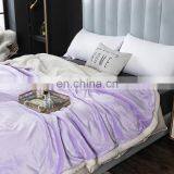 Manufacturers Wholesale Two Sided Design Thick Plain Imitate Lamb Wool Micro Coral Fleece Outdoor Adult Throw Blanket for Winter thumbnail-1